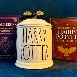 Rae Dunn White Harry Potter Canister with Two Books!